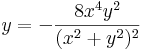 y=-\frac{8x^4y^2}{(x^2+y^2)^2}