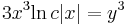 3x^3\mathrm{ln}\,c|x|=y^3