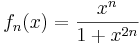 f_n(x)=\frac{x^n}{1+x^{2n}}