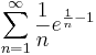 \sum\limits_{n=1}^{\infty}\frac{1}{n}e^{\frac{1}{n}-1}