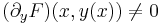 (\partial_y F)(x,y(x))\ne 0