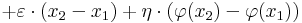 +\varepsilon\cdot(x_2-x_1)+\eta\cdot(\varphi(x_2)-\varphi(x_1))