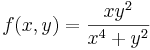 f(x,y)=\frac{xy^2}{x^4+y^2}