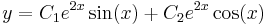y=C_1e^{2x}\sin(x)+C_2e^{2x}\cos(x)\,