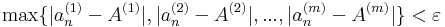 \max\{ |a_n^{(1)}-A^{(1)}| ,|a_n^{(2)}-A^{(2)}| ,..., |a_n^{(m)}-A^{(m)}| \}<\varepsilon