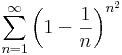 \sum\limits_{n=1}^{\infty}\left(1-\frac{1}{n}\right)^{n^2}