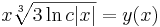 x\sqrt[3]{3\,\mathrm{ln}\,c|x|}=y(x)\,