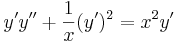 y'y''+\frac{1}{x}(y')^2=x^2y'\,