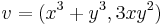 
v=(x^3+y^3,3xy^2)\,