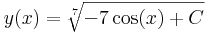 y(x)=\sqrt[7]{-7\cos(x)+C}\,