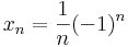 x_n=\frac{1}{n}(-1)^n\,